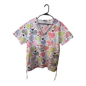 Liberty heart scrub top